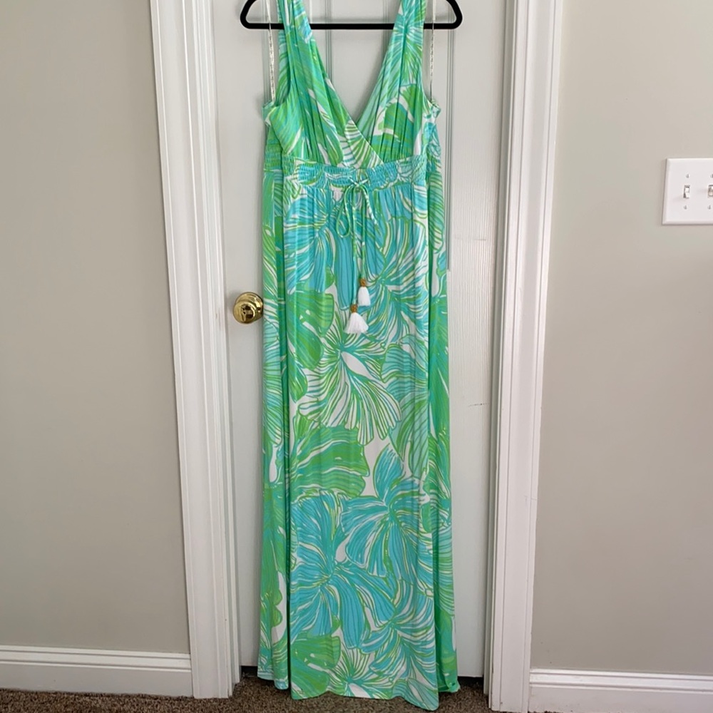 Lilly Pulitzer Tropical Leaf Maxi Dress